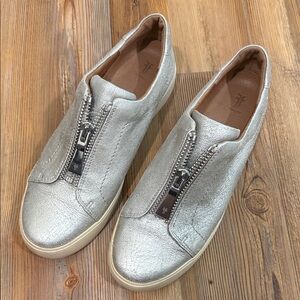 Silver Frye Zip-Up Women's Sneakers
